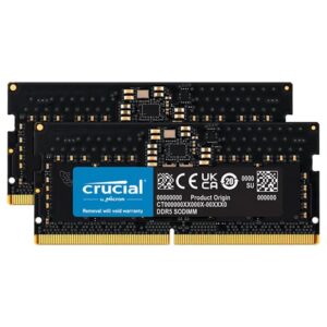 Crucial CT2K16G48C40S5, 32GB (2x16GB) DDR5 SODIMM 4800MHz C40 1.1V Notebook Laptop Memory, 1 Year Warranty