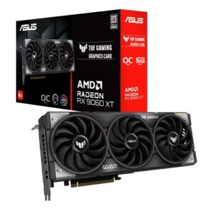 Asus TUF-RX9060XT-O16G-GAMING, TUF Gaming AMD Radeon RX 9060 XT OC, 16GB GDDR6, Core Clock: 3340MHz, Cuda Core: 2048, 1xHDMI, 2xDP, PSU: 550W, PCIe5.0, 3 Year Warranty