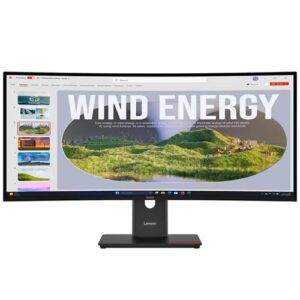 Lenovo 64AEGAR1AU, T34WD-40, 34" WLED VA WQHD Monitor, 3440x1440, 21:9, 4ms, 120Hz, 1xHDMI, 1xDP, USB-C, LAN, VESA, Height Adjustable, Swivel, Tilt, 3 Year Warranty