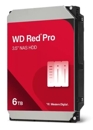 Western Digital WD6005FFBX, WD Red Pro, 6TB, 3.5' NAS HDD, SATA 6Gb/s, 7200RPM, 256MB Cache, 24x7, 300TBW, 5 Year Warranty