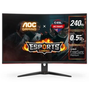 AOC C32G2ZE-P, 31.5" FHD VA Curved Gaming Monitor, 1920x1080, 16:9, 0.5ms, 240Hz, FreeSync, 2xHDMI, 1xDP, VESA, Tilt, 3 Year Warranty