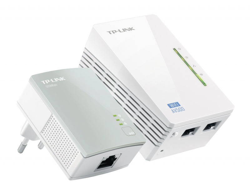 TP-Link TL-WPA4220KIT, 300Mbps AV500 WiFi Powerline Extender Starter Kit, One Touch Wi-Fi Clone Button, 3 Years
