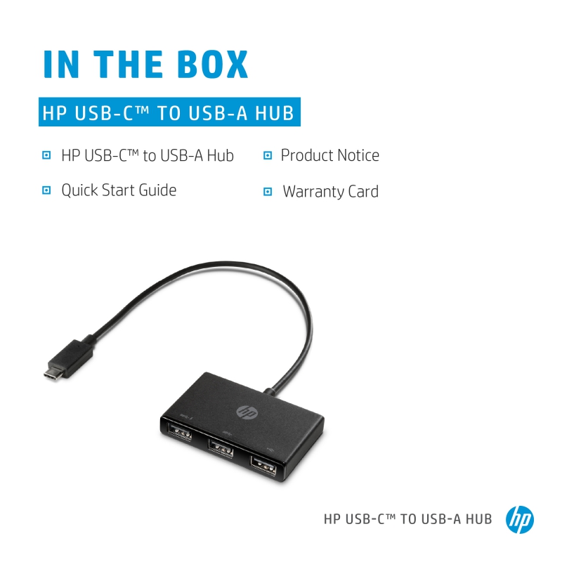 HP Z6A00AA, USB-C to 3x USB-A Hub, 1 Year Warranty - Image 4