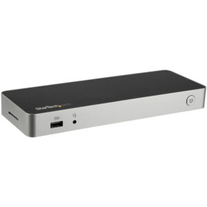 StarTech DK30CHDDPPD, Add dual monitors (4K HDMI and 4K DP) plus an SD card reader and multiple USB ports to your laptop plus power and charge as you work, Dual Monitor USB-C Dock connects your USB C laptop to two 4K monitors: 1x DisplayPort (DisplayLink) and 1x HDMI (DP Alt Mode) - Windows / Mac - 60W USB Power Delivery 2.0 - Laptop docking station for MacBook Pro / Dell XPS 13 or other USB C laptop, SD and microSD (with adapter) memory card slot (SD 4.0 / UHS-II), USBC Dock w/ GbE port & 4x USB 3.0 (USB-A) ports, 3 Years