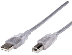 Astrotek AT-USB-AB-3M, USB 2.0 Printer Cable, 3m,Type A Male to Type B Male, Transparent, 1 year warranty