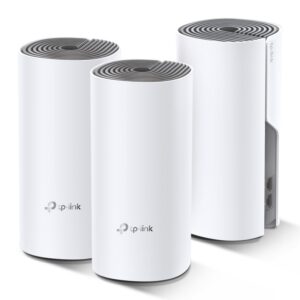 TP-Link Deco E4(3-pack), AC1200 Whole Home Mesh Wi-Fi System, 2xGbE Ports, 2×Antenna, MU-MIMO, Wireless AC, 3 Year Warranty