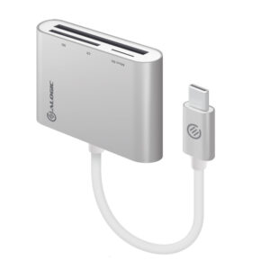 Alogic VPLUCMCR, VROVA Plus USB Type-C Multi Card Reader, Aluminium, Supports SD, SDHC (Secure Digital High Capacity), SDXC (Secure Digital Extended Capacity), microSD and CompactFlash - Downstream: 1 x SD, 1 X micro SD, 1 X Compact Flash - Upstream: 1 X USB-C (Male) - Transfer photos, videos or other files from your SD, microSD, and CompactFlash cards to your USB enabled computer, Bus-powered, No external power required, 1 Year