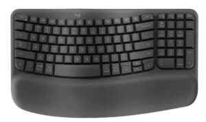Logitech 920-012281, Wave keys Wireless Ergonomic Keyboard, Bluetooth, USB, Graphite, 1 Year Warranty