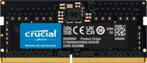 *Limits Apply, contact your AM* Crucial CT8G48C40S5, SODIMM, DDR5 8GB(1x8GB), 4800MHz, CL40, 1.1V, Black, Limited Lifetime Warranty