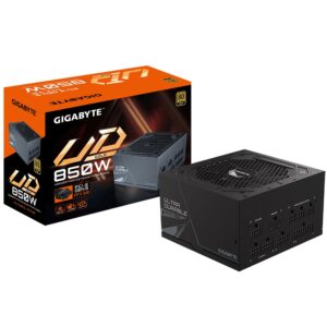 Gigabyte GP-UD850GM-PG5, 850W, 80 Plus Gold, Fully Modular, Fan: 120mm, ATX, MTBF: 100,000 Hours, Black, 5 Year Warranty