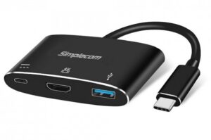 Simplecom DA310, USB 3.1 Type C to HDMI USB 3.0 Adapter with PD Charging, 1 Year Warranty