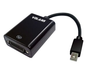 Volans VL-MDPD, Mini DisplayPort to DVI Male to Female Converter, Black, Support VGA, SVGA, XGA, SXGA and UXGA, 1 Year