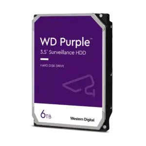Western Digital WD64PURZ, Purple Surveillance HDD, 6TB, 3.5", SATA 6Gb/s, 5400RPM, 64MB Cache, 3 Year Warranty