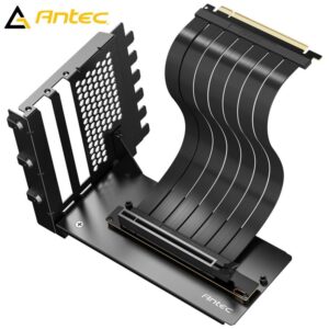 Antec AT-RCVB-BK200-PCIE5 RTX50 PCI-E 5.0 Riser Cable Vertical Bracket Kit - Black, 200mm, 64GB/s, 32GT/s, supports RTX 5090/RX 9070 XT, 1Y warranty