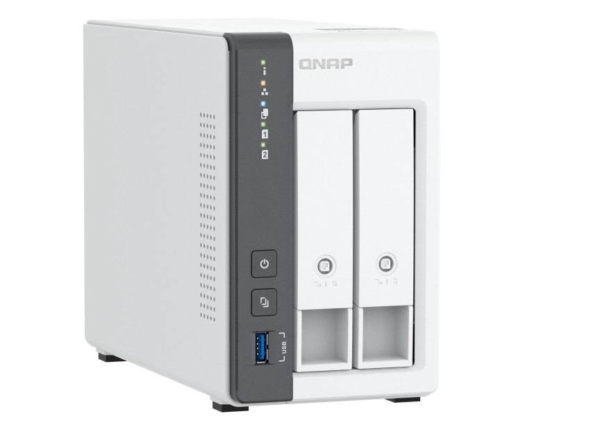 QNAP TS-216G 2-Bay NAS Storage System, 2.5GbE, Quad-Core 2.0GHz, 4GB RAM, Hot-Swappable, AI-Powered, RAID Support, USB One-Touch Backup