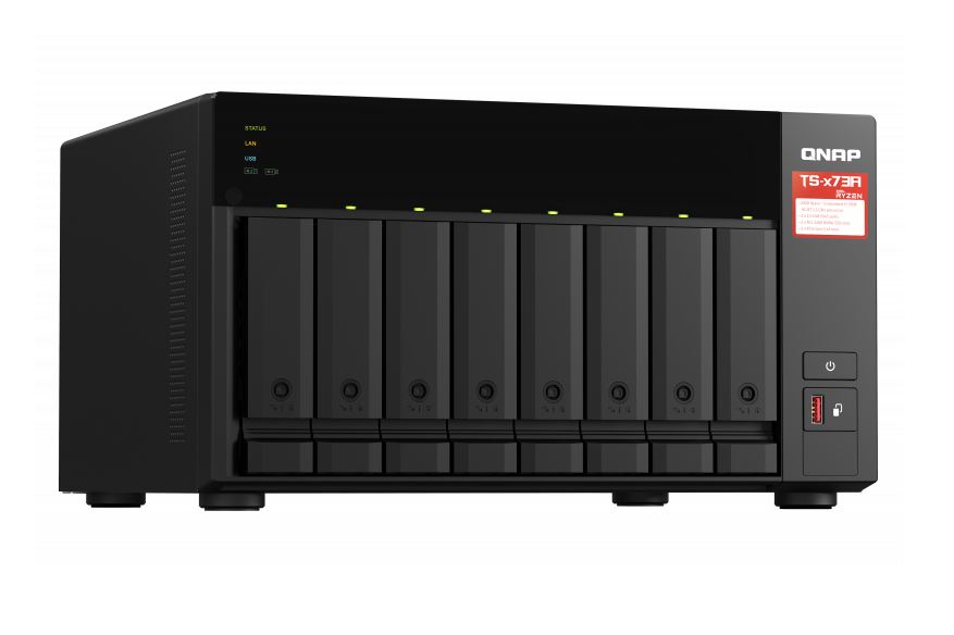 QNAP TS-873A-8G 8 Bay NAS AMD Ryzen™ Embedded V1500B 4-core/8-thread 2.2 GHz 8GB RAM 2xM.2 2280 PCIe 2x2.5GbE Hot-swappable WOL 3xUSB3.2 3YR WTY - Image 3