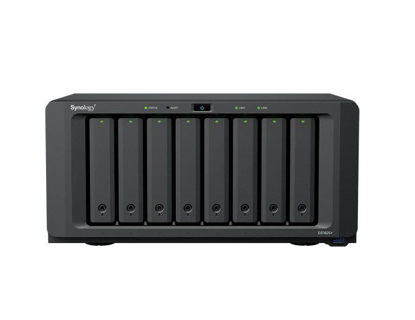 Synology DiskStation DS1825+ 8 Bay NAS, Diskless 3.5' HDD/SSD (0/8), 2x M.2 NVMe (0/2), AMD Ryzen V1500B 4 Core 2.2GHz, 4GB RAM