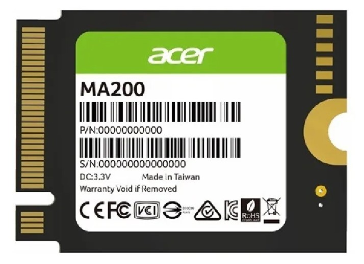 ACER MA200-512GB M.2 NVMe 2230 PCIe Gen 4*4 Read speed 5000MB/ s Write Speed 4000MB/s BL.9BWWA.153 - 5 Year Warranty - Image 3