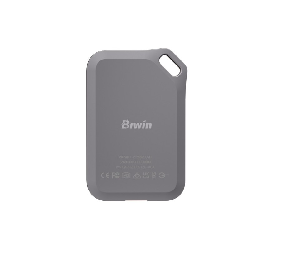 BIWIN BIW-PR2000-2TB Amber PR2000 Grey Portable SSD with IP67 R/W up to 2000mb/s / 1800mb/s BAPR20002TB-RGB -2TB - Image 2