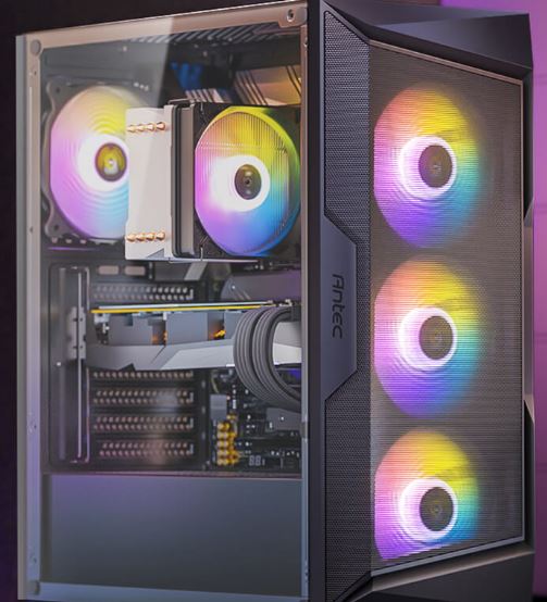 Antec AX81 E-ATX, 1x 360mm Radiator Front, 4x ARGB 12CM Fans 3x Front & 1x Rear included. RGB controller for six fans. Mesh Tempered Glass Case - SI ( - Image 2