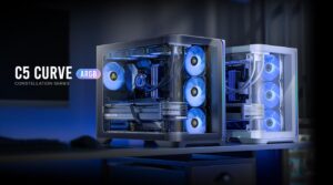 Antec C5 Curve ARGB ATX mATX, Dual Chamber, 4x Perfromance PWM ARGB fans, 4mm TG, USB Type-C 3.2 Gen 2 x 1, Mid Tower Black Case