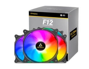Antec F12 Racing ARGB 3 Pack w/ ARGB and PWM Controller. Full Spectrum ARGB lighting and efficient cooling. Visual appealing 120mm x 3 Case Fan.(LS)