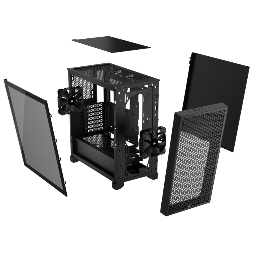 Corsair 3000D AIRFLOW Mid-Tower PC Case - Black, Steel, Tempered Glass, ATX, 7 Slots, 360mm GPU, 170mm CPU, 2yr wty - Image 4