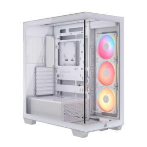 Corsair 3500X LX-R RGB iCUE LINK Mid-Tower PC Case - White, E-ATX, Side 360mm Rad, Glass Panels, USB-C, RS ARGB Fans, 425mm GPU, iCUE LINK Ready