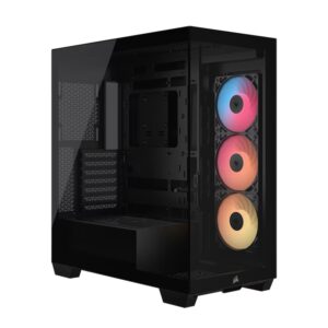 Corsair 3500X RS-R ARGB Mid-Tower PC Case - Black, ARGB, ATX/E-ATX, Tempered Glass, 425mm GPU, 170mm CPU, 360mm radiator, USB-C, 2yr wty