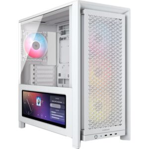 Corsair FRAME 4000D LCD RS ARGB Premium Mid-Tower PC Case- White, ATX/mATX/ITX/E-ATX, 486x490x239mm, 430mm GPU, 360mm rad, tempered glass