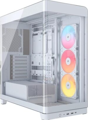 Corsair FRAME 4500X RS-R ARGB Panoramic Glass Mid-Tower PC Case White: 460mm GPU, 185mm CPU cooler, ARGB, USB 3.1, E-ATX support, smart cable routing