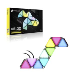 Corsair iCUE LC100 Case Accent Lighting Panels - Mini Triangle - 9x Tile Expansion Kit