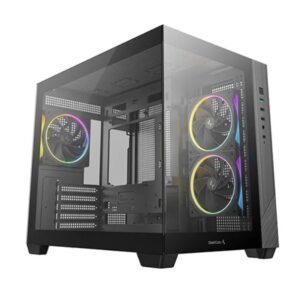 DeepCool CG330 3F M-ATX, Support BTF back-plug motherboard, USB3.0 x1,USB2.0 x2,Audio x1,Pre-installed with 3 PWM ARGB fans