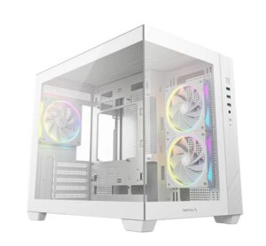 DeepCool CG330 3F WH M-ATX, Support BTF back-plug motherboard, USB3.0 x1,USB2.0 x2,Audio x1,Pre-installed with 3 PWM ARGB fans