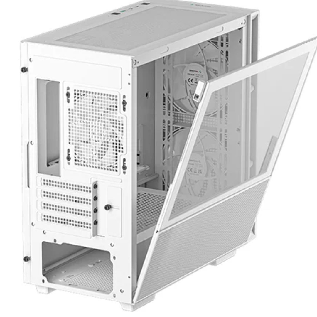 DeepCool CH360 Digital White Micro ATX Case, Digital Status Display, Tempered Glass Window,1x USB 3.0, 1x USB-C, HD Aud (LS) - Image 3