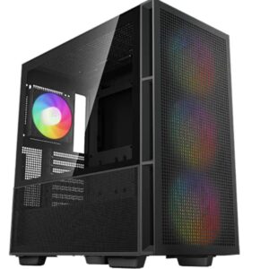 DeepCool CH560 HighAirflow Mid-Tower ATX Case, Magnetic Hybrid Mesh, Tempered Glass, 3 Pre-Installed 140mm ARGB Fans (LS)