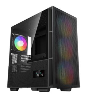 DeepCool CH560 DIGITAL High Airflow Mid-Tower ATX Case, Digital Status Display, Magnetic Hybrid Mesh, 3 Pre-Installed140mm ARGB Fans (LS)