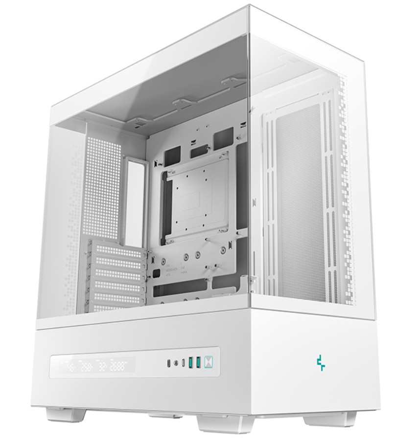 DeepCool CH690 DIGITAL WH Mid-Tower ATX Case, Panoramic Design, Support up to 420mm Radiator, Supports Rear Connector Motherboards, USB3.0×2、Audio/Mi