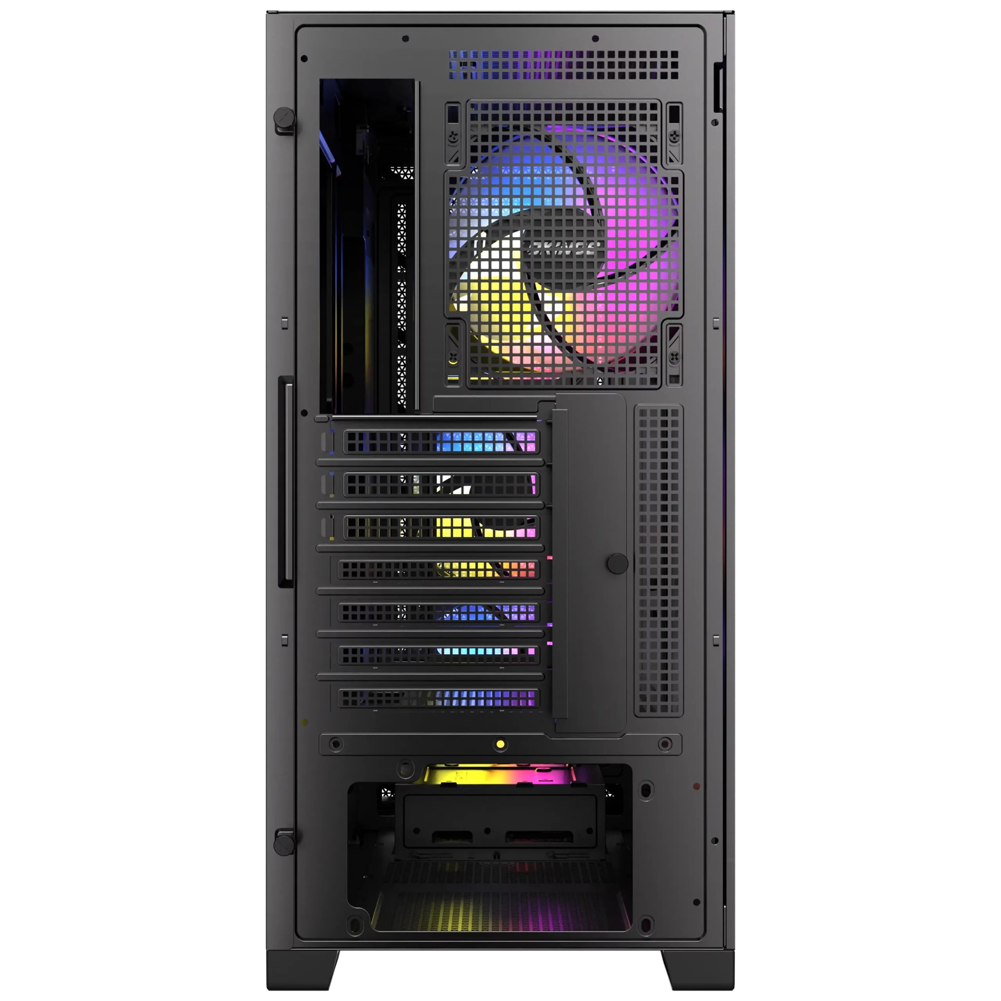 OKINOS 612 ARGB Mid Tower ATX case, tempered glass, USB-C 5Gbps, 4x120mm ARGB fans, 405mm GPU, 175mm CPU, 360mm radiator support - Image 4