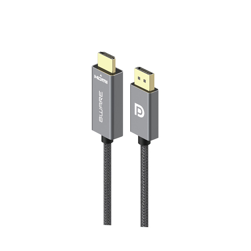 8ware 2m DisplayPort DP to HDMI 1.4v Male to Male Adapter Converter Cable Retail Pack 1080P Nylon Braide for Video Card PC Notebook to Monitor Project - Image 2