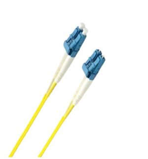 8ware 5m LC-LC OS2 Single Mode Dual-Core Fibre / Fiber Optic Cable UPC Duplex Armoured Low Smoke Zero Halogen (LSZH) Jacket Yellow