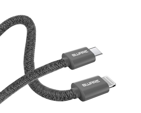 8ware 1.5m Super Ultra USB-C to Lightning Cable Super Fast charging Strength Aluminium flexible nylon Apple iPone iPad iPod Mac Retail Pack - Image 3
