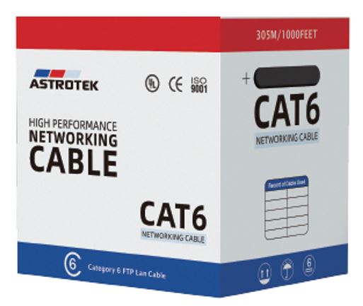 Astrotek CAT6 FTP Cable 305m Roll - Blue Full 0.55mm Copper Solid Wire Ethernet LAN Network 23AWG 0.55cu Solid 2x4p PVC Jacket - Image 2