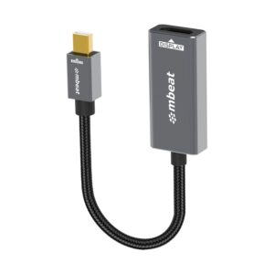 mbeat® Tough Link Mini DisplayPort to HDMI Adapter  Seamless Connectivity  HDMI Version: 1.3  1080p@60Hz HD display Package Weight: 42.5g