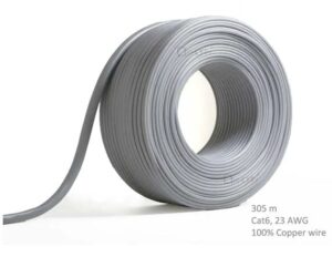 Network Cable Cat6 305m Roll Un-shielded twisted pair UTP Stranded 23AWG solid pure 0.56mm copper wire Grey