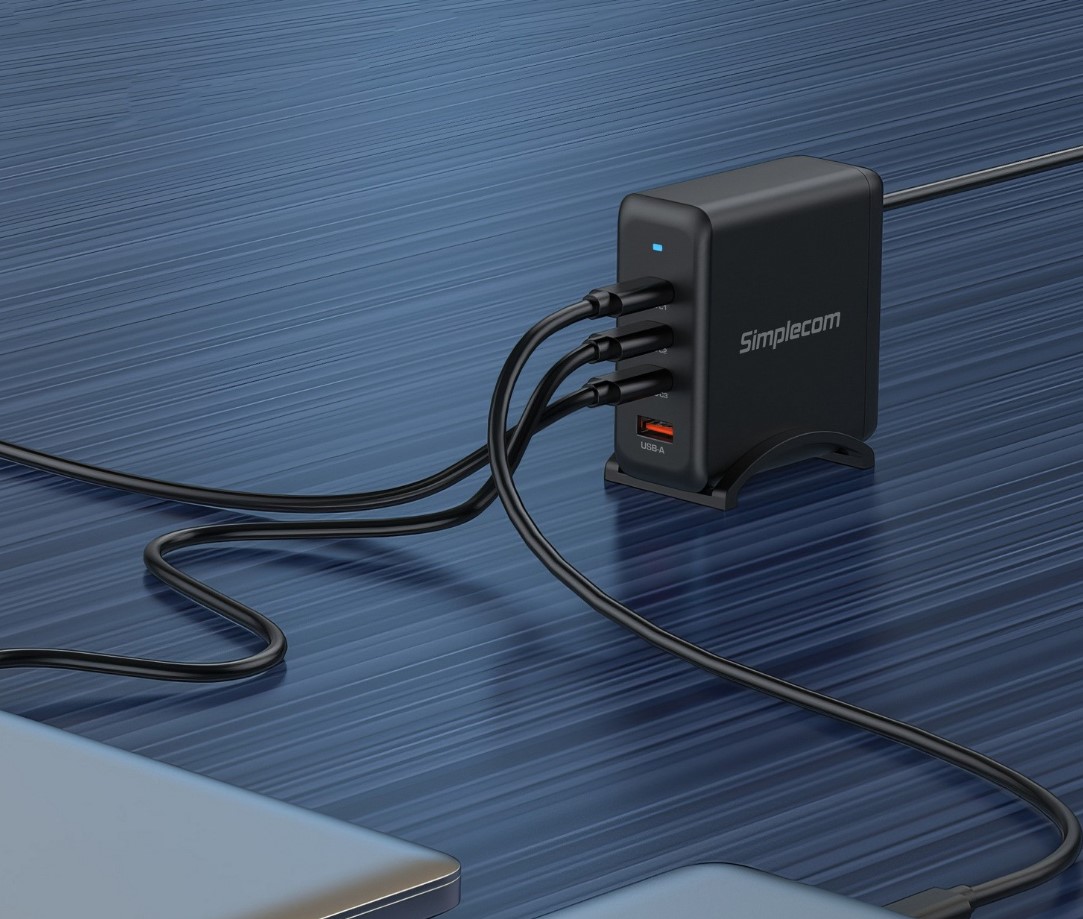 Simplecom CU400 4-Port PD 100W GaN Fast Charger 3xUSB-C + USB-A for Phone Tablet Laptop - Image 3