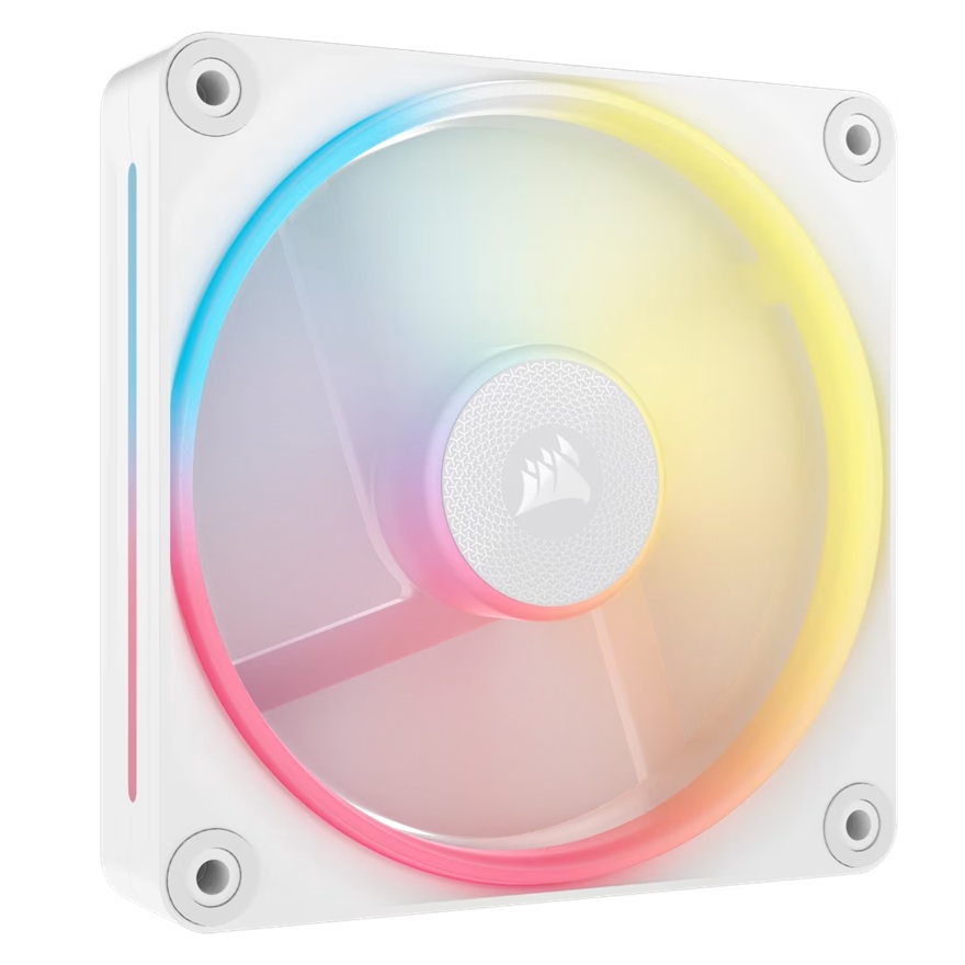 Corsair iCUE LINK LX120‑R RGB 120 mm PWM Reverse Fan Expansion Single Pack – White: 66.7 CFM, 2400 RPM, 37.7 dBA, 0.4 A,Static Pressure, Magnetic Dome - Image 2