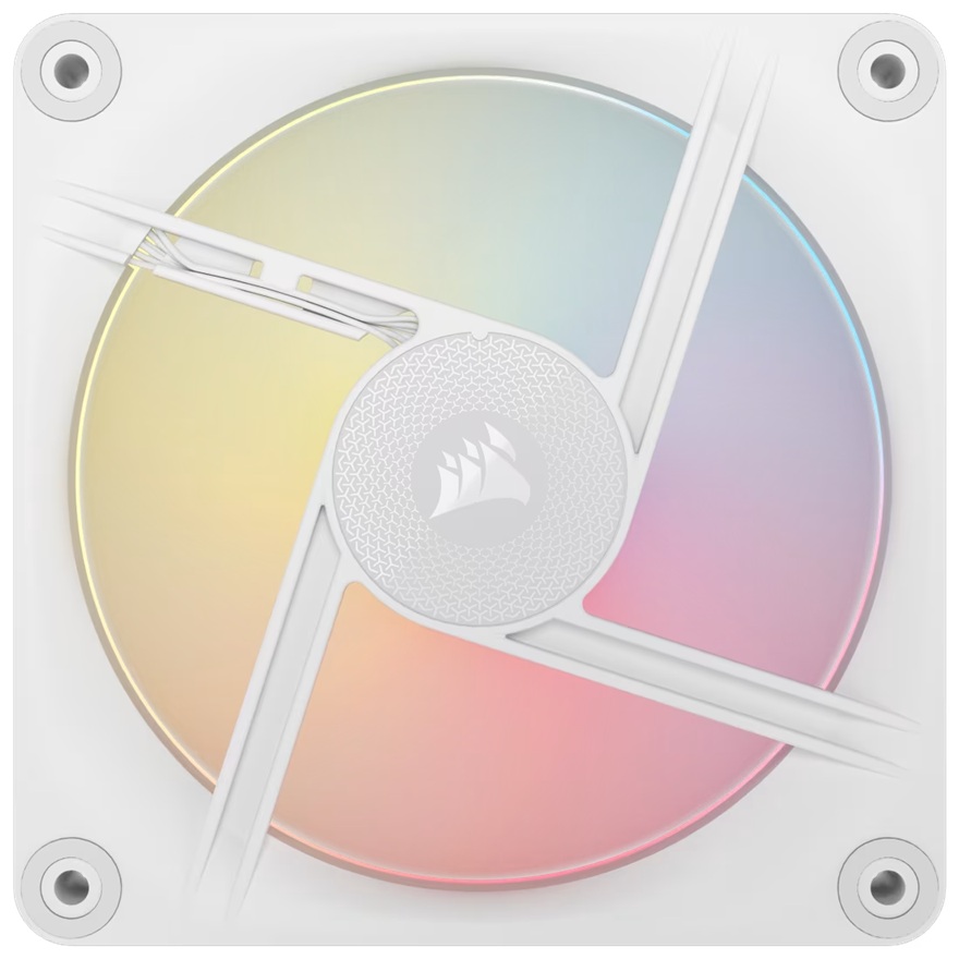 Corsair iCUE LINK LX120‑R RGB 120 mm PWM Reverse Fan Expansion Single Pack – White: 66.7 CFM, 2400 RPM, 37.7 dBA, 0.4 A,Static Pressure, Magnetic Dome - Image 3