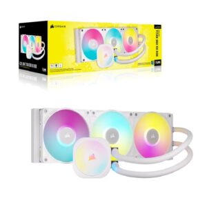 Corsair iCUE LINK TITAN 360 RX RGB AIO Liquid CPU Cooler - White: 73.5 CFM, 2100 RPM, Aluminum Radiator, Copper Cold Plate, Intel/AMD Support