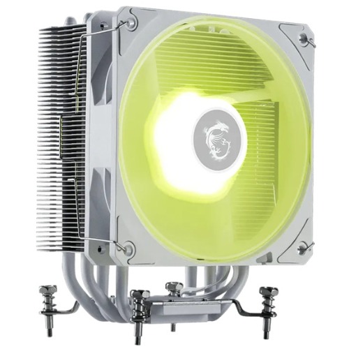 MSI MAG COREFROZR AA13 - WHITE – 120×120×25mm, 2070RPM, 62.6CFM, 30.1dBA, 4ר6mm, 152×121×94.5mm, ARGB, AM4/AM5, LGA1700/1851, PWM, 40Khrs, 1.44W